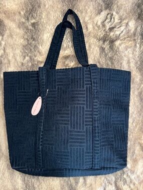 Navy Quilted Tote Bag - Stone & Stitch